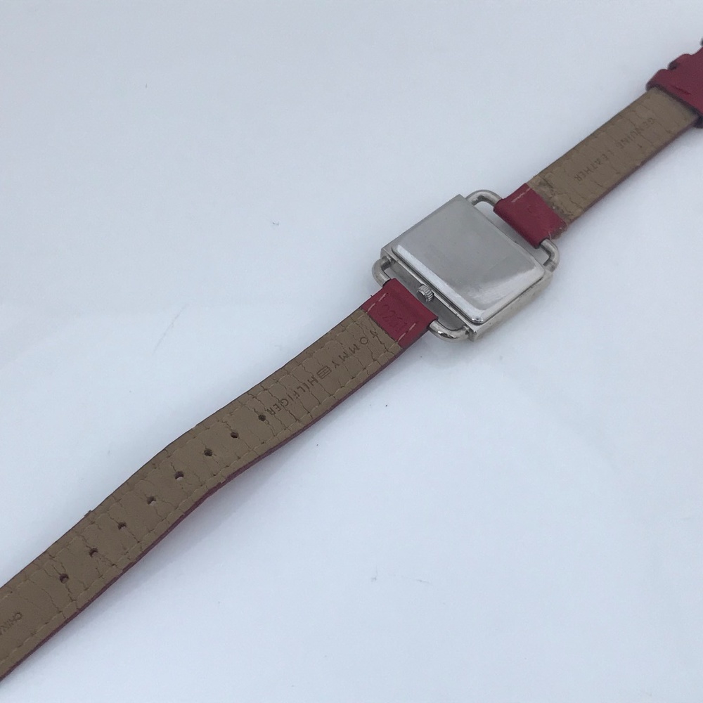Tommy Hilfiger Women Watch Red Leather Band Silver - Picture 5 of 8
